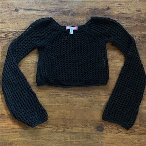 Urban Outfitters Black Cropped Knit Sweater